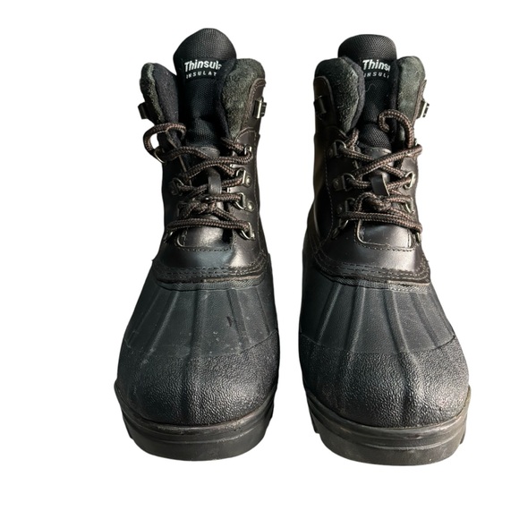 Thinsulate Explorers Insulation Boots Men Size 9 Leather Rubber Winter Snow Rain - Picture 3 of 14